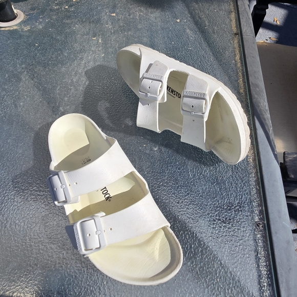 Birkenstock Arizona EVA Women's 38 US Sz 7 - 7.5 WHITE CREAM Sandals - Picture 2 of 6